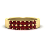 Load image into Gallery viewer, gold-double-rows-0.75-ct-ruby-wedding-ring-in-yellow-gold-FD11382BGRUDR-0.75CT-NL-YG