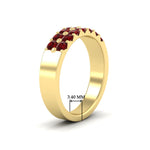 Load image into Gallery viewer, gold-double-rows-0.75-ct-ruby-wedding-ring-in-yellow-gold-FD11382BGRUDRANGLE2-0.75CT-NL-YG-HW