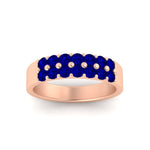 Load image into Gallery viewer, gold-double-rows-0.75-ct-sapphire-wedding-ring-in-rose-gold-FD11382BGSABLANGLE5-0.75CT-NL-RG