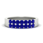 Load image into Gallery viewer, gold-double-rows-0.75-ct-sapphire-wedding-ring-in-white-gold-FD11382BGSABL-0.75CT-NL-WG