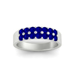Load image into Gallery viewer, gold-double-rows-0.75-ct-sapphire-wedding-ring-in-white-gold-FD11382BGSABLANGLE5-0.75CT-NL-WG
