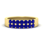 Load image into Gallery viewer, gold-double-rows-0.75-ct-sapphire-wedding-ring-in-yellow-gold-FD11382BGSABL-0.75CT-NL-YG