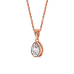 Load image into Gallery viewer, graceful-pear-drop-bezel-necklace-in-rose-gold-fdpd10538peangle2-2-50ct-nl-rg
