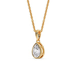 Load image into Gallery viewer, graceful-pear-drop-bezel-necklace-in-yellow-gold-fdpd10538peangle2-2-50ct-nl-yg