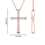 Load image into Gallery viewer, graduated-diamond-cross-pendant-necklace-in-rose-gold-FD-PD10815-ANGLE1-NL-RG-HW