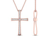 Load image into Gallery viewer, graduated-diamond-cross-pendant-necklace-in-rose-gold-FD-PD10815-ANGLE1-NL-RG