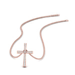 Load image into Gallery viewer, graduated-diamond-cross-pendant-necklace-in-rose-gold-FD-PD10815-ANGLE3-NL-RG