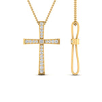Load image into Gallery viewer, graduated-diamond-cross-pendant-necklace-in-yellow-gold-FD-PD10815-ANGLE1-NL-YG