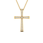 Load image into Gallery viewer, graduated-diamond-cross-pendant-necklace-in-yellow-gold-FD-PD10815-NL-YG