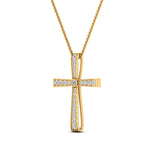 Load image into Gallery viewer, graduated-diamond-cross-pendant-necklace-in-yellow-gold-FDPD10815-ANGLE2-NL-YG