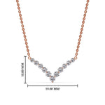 Load image into Gallery viewer, graduated-round-diamond-v-necklace-in-rose-gold-FDNK8068ANGLE1-0.25-CT-NL-RG-HW
