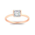 Load image into Gallery viewer, half-bezel-asscher-cut-solitaire-engagement-ring-in-rose-gold-fd11525asr-nl-rg