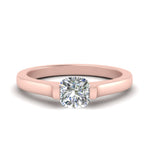 Load image into Gallery viewer, half-bezel-cushion-cut-diamond-engagement-ring-in-rose-gold-FDENR7239CUR-NL-RG