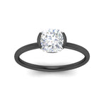 Load image into Gallery viewer, half-bezel-cushion-cut-solitaire-engagement-ring-in-black-gold-fd11525cur-nl-bg