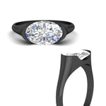 Load image into Gallery viewer, Half Bezel East West Oval Engagement Ring