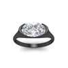 Load image into Gallery viewer, Half Bezel East West Oval Engagement Ring