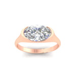 Load image into Gallery viewer, Half Bezel East West Oval Engagement Ring