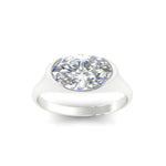 Load image into Gallery viewer, Half Bezel East West Oval Engagement Ring