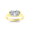 Load image into Gallery viewer, Half Bezel East West Oval Engagement Ring