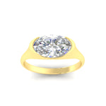 Load image into Gallery viewer, Half Bezel East West Oval Engagement Ring