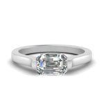 Load image into Gallery viewer, half-bezel-emerald-cut-diamond-engagement-ring-in-white-gold-FDENR7239EMR-NL-WG