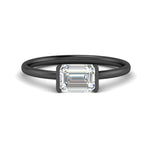 Load image into Gallery viewer, half-bezel-emerald-cut-solitaire-engagement-ring-in-black-gold-fd11525emr-nl-bg