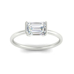 Load image into Gallery viewer, half-bezel-emerald-cut-solitaire-engagement-ring-in-white-gold-fd11525emr-nl-wg