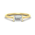 Load image into Gallery viewer, half-bezel-emerald-cut-solitaire-engagement-ring-in-yellow-gold-fd11525emr-nl-yg