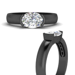 Load image into Gallery viewer, half-bezel-oval-shaped-diamond-east-west-ring-in-black-gold-fd11531ovr-nl-bg