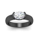 Load image into Gallery viewer, half-bezel-oval-shaped-diamond-east-west-ring-in-black-gold-fd11531ovr-nl-bg