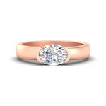 Load image into Gallery viewer, half-bezel-oval-shaped-diamond-east-west-ring-in-rose-gold-fd11531ovr-nl-rg