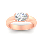 Load image into Gallery viewer, half-bezel-oval-shaped-diamond-east-west-ring-in-rose-gold-fd11531ovr-nl-rg