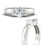 Load image into Gallery viewer, half-bezel-oval-shaped-diamond-east-west-ring-in-white-gold-fd11531ovr-nl-wg