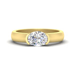 Load image into Gallery viewer, half-bezel-oval-shaped-diamond-east-west-ring-in-yellow-gold-fd11531ovr-nl-yg