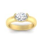 Load image into Gallery viewer, half-bezel-oval-shaped-diamond-east-west-ring-in-yellow-gold-fd11531ovr-nl-yg