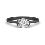 Load image into Gallery viewer, half-bezel-oval-shaped-solitaire-engagement-ring-in-black-gold-fd11525ovr-nl-bg