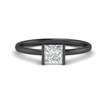 Load image into Gallery viewer, half-bezel-princess-cut-solitaire-engagement-ring-in-black-gold-fd11525prr-nl-bg