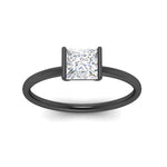 Load image into Gallery viewer, half-bezel-princess-cut-solitaire-engagement-ring-in-black-gold-fd11525prr-nl-bg