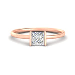 Load image into Gallery viewer, half-bezel-princess-cut-solitaire-engagement-ring-in-rose-gold-fd11525prr-nl-rg
