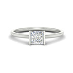 Load image into Gallery viewer, half-bezel-princess-cut-solitaire-engagement-ring-in-white-gold-fd11525prr-nl-wg