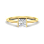 Load image into Gallery viewer, half-bezel-princess-cut-solitaire-engagement-ring-in-yellow-gold-fd11525prr-nl-yg