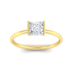 Load image into Gallery viewer, half-bezel-princess-cut-solitaire-engagement-ring-in-yellow-gold-fd11525prr-nl-yg