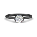 Load image into Gallery viewer, half-bezel-round-cut-solitaire-engagement-ring-in-black-gold-fd11525ror-nl-bg