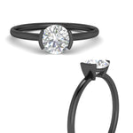 Load image into Gallery viewer, half-bezel-round-cut-solitaire-engagement-ring-in-black-gold-fd11525ror-nl-bg