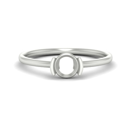 Semi Mount Half Bezel Solitaire Engagement Ring
