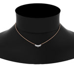 Load image into Gallery viewer, half-carat-5-stone-teardrop-necklace-in-rose-gold-FD-PD11130PE-0.50CT-NECK-NL-RG