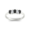 Load image into Gallery viewer, half-carat-black-diamond-teardrop-5-stone-wedding-band-in-white-gold-fdwb8008peblackangle5-0.50ct-nl-wg.jpg