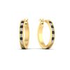 Load image into Gallery viewer, half-carat-channel-set-diamond-hoop-earring-with-black-diamond-in-yellow-gold-fdear3970gblackangle1-nl-yg