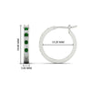 Load image into Gallery viewer, half-carat-channel-set-diamond-hoop-earring-with-emerald-in-white-gold-fdear3970gemgrangle2-nl-wg-hw