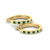 Load image into Gallery viewer, half-carat-channel-set-diamond-hoop-earring-with-emerald-in-yellow-gold-fdear3970gemgr-nl-yg